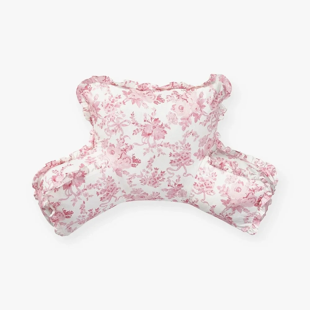 LoveShackFancy Pottery Barn Teen Pink Damask Floral Backrest Pillow Cover